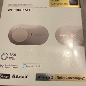 New Sony WF-1000XM3 True Wireless Noise-Canceling In-Ear Earphones Silver